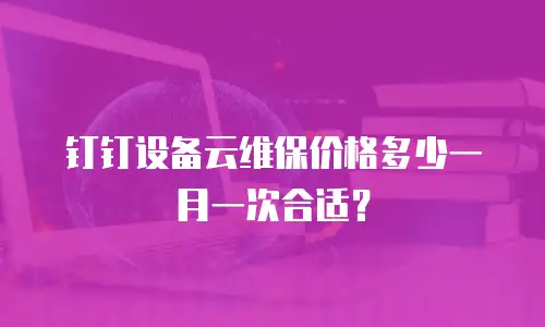 钉钉设备云维保价格多少一月一次合适？
