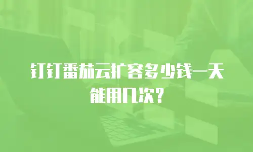 钉钉番茄云扩容多少钱一天能用几次？