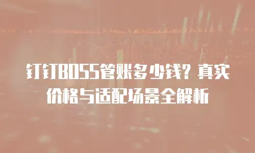 钉钉BOSS管账多少钱？真实价格与适配场景全解析