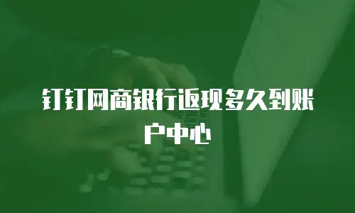 钉钉网商银行返现多久到账户中心