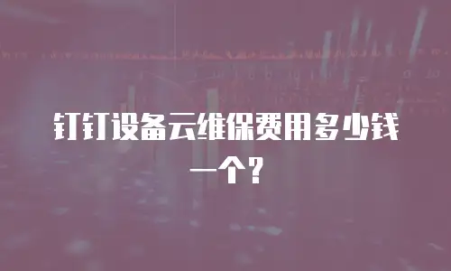 钉钉设备云维保费用多少钱一个？