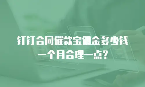 钉钉合同催款宝佣金多少钱一个月合理一点？