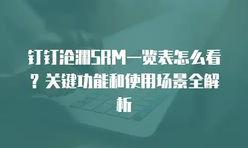 钉钉沧渊SRM一览表怎么看？关键功能和使用场景全解析