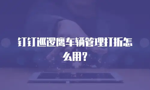 钉钉巡逻鹰车辆管理打折怎么用？