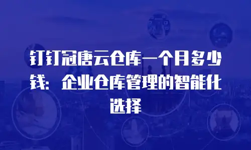 钉钉冠唐云仓库一个月多少钱：企业仓库管理的智能化选择