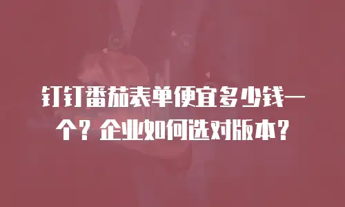钉钉番茄表单便宜多少钱一个？企业如何选对版本？
