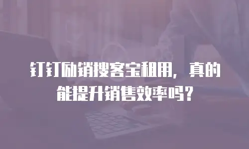 钉钉励销搜客宝租用，真的能提升销售效率吗？