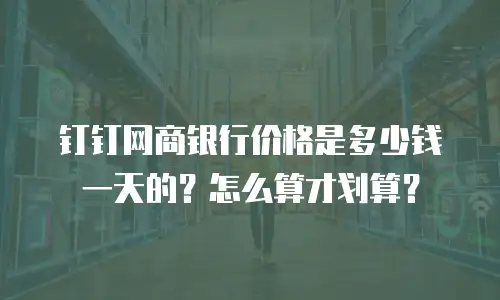 钉钉网商银行价格是多少钱一天的？怎么算才划算？