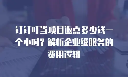 钉钉叮当项目返点多少钱一个小时？解析企业级服务的费用逻辑
