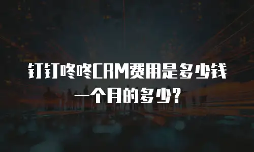 钉钉咚咚CRM费用是多少钱一个月的多少？