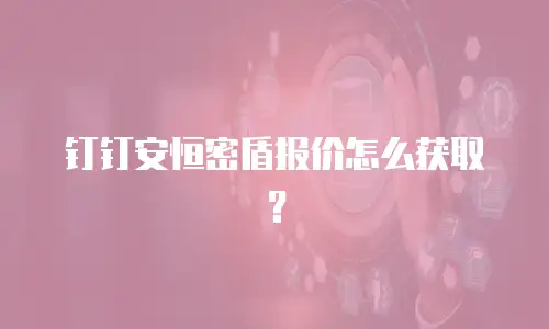 钉钉安恒密盾报价怎么获取？