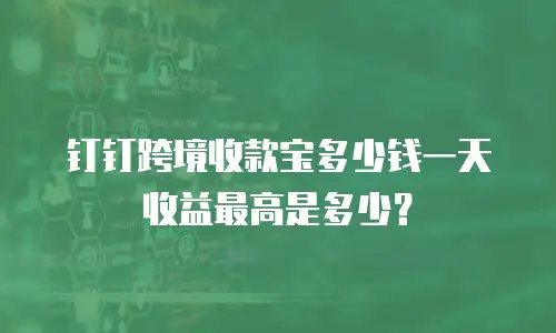 钉钉跨境收款宝多少钱一天收益最高是多少？
