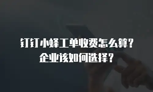 钉钉小蜂工单收费怎么算？企业该如何选择？