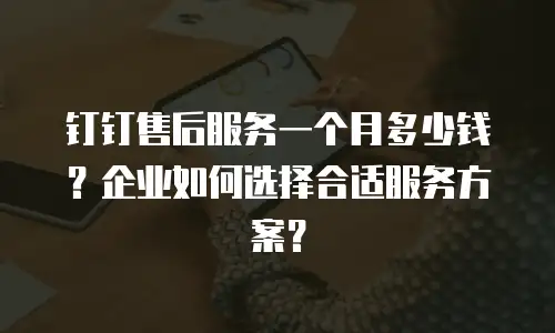 钉钉售后服务一个月多少钱？企业如何选择合适服务方案？