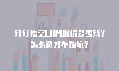 钉钉悟空CRM报价多少钱？怎么选才不踩坑？