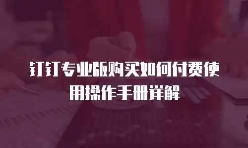 钉钉专业版购买如何付费使用操作手册详解