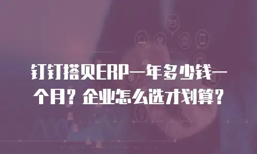 钉钉搭贝ERP一年多少钱一个月？企业怎么选才划算？