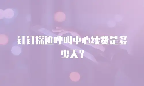 钉钉探迹呼叫中心续费是多少天？