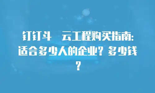 钉钉斗栱云工程购买指南：适合多少人的企业？多少钱？