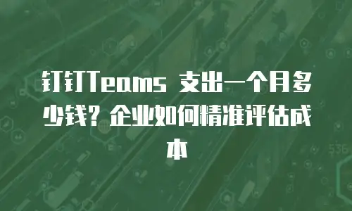 钉钉Teams 支出一个月多少钱？企业如何精准评估成本