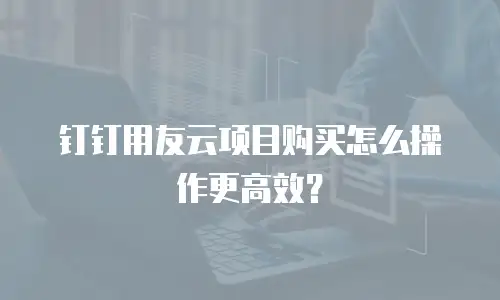 钉钉用友云项目购买怎么操作更高效？