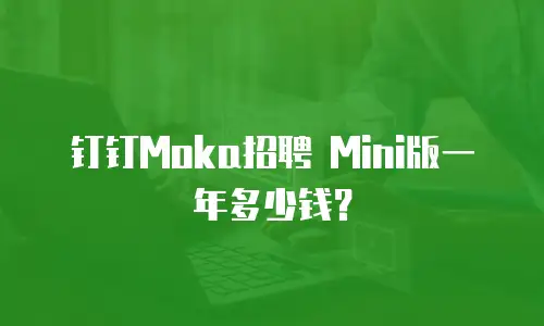 钉钉Moka招聘 Mini版一年多少钱？