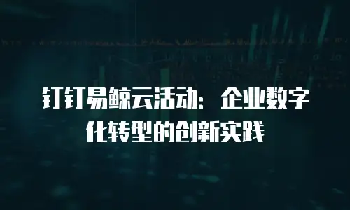 钉钉易鲸云活动：企业数字化转型的创新实践