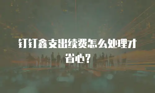 钉钉鑫支出续费怎么处理才省心？