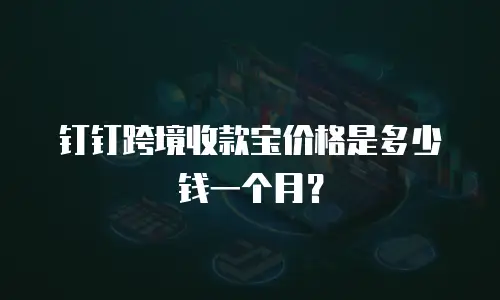 钉钉跨境收款宝价格是多少钱一个月？