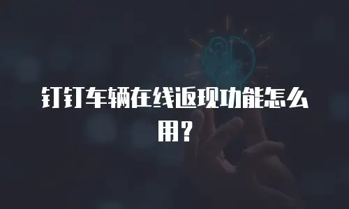 钉钉车辆在线返现功能怎么用？