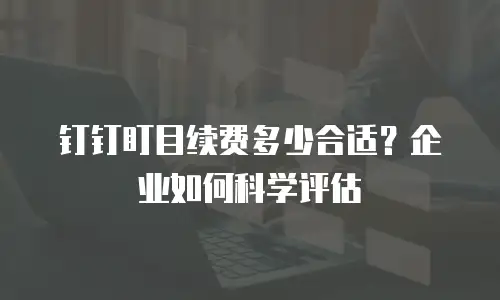 钉钉盯目续费多少合适？企业如何科学评估