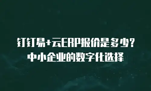 钉钉易+云ERP报价是多少？中小企业的数字化选择