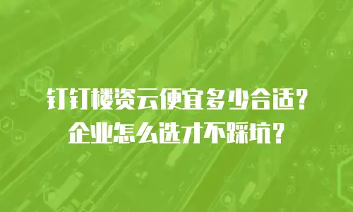 钉钉楼资云便宜多少合适？企业怎么选才不踩坑？
