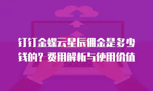 钉钉金蝶云星辰佣金是多少钱的？费用解析与使用价值