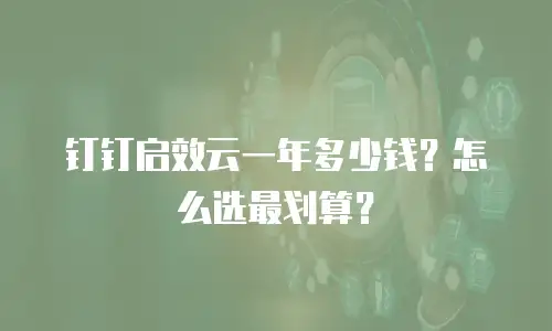 钉钉启效云一年多少钱？怎么选最划算？