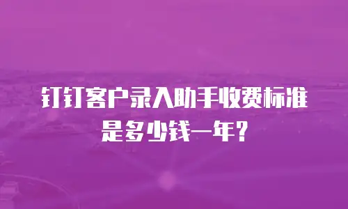 钉钉客户录入助手收费标准是多少钱一年？