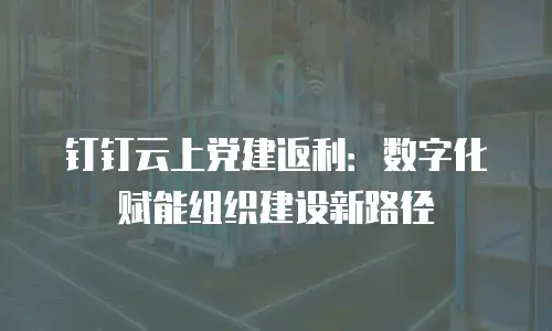 钉钉云上党建返利：数字化赋能组织建设新路径