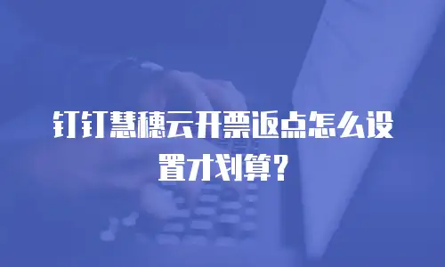 钉钉慧穗云开票返点怎么设置才划算？