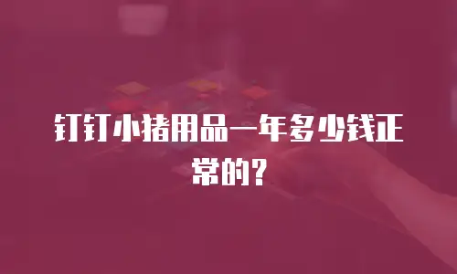 钉钉小猪用品一年多少钱正常的？