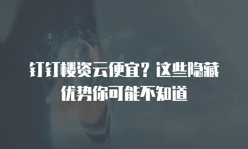 钉钉楼资云便宜？这些隐藏优势你可能不知道