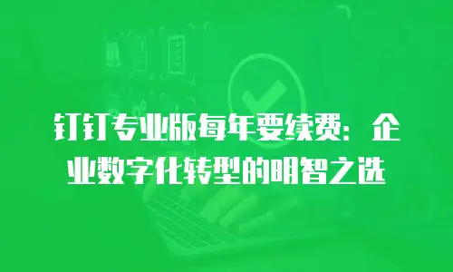 钉钉专业版每年要续费：企业数字化转型的明智之选
