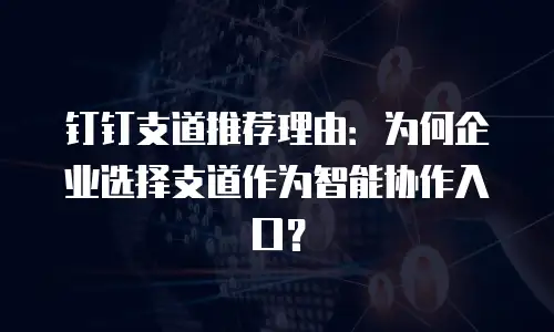 钉钉支道推荐理由：为何企业选择支道作为智能协作入口？