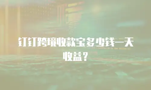 钉钉跨境收款宝多少钱一天收益？