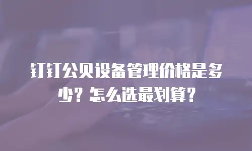 钉钉公贝设备管理价格是多少？怎么选最划算？