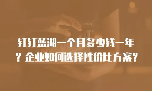 钉钉蓝湖一个月多少钱一年？企业如何选择性价比方案？