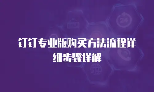 钉钉专业版购买方法流程详细步骤详解