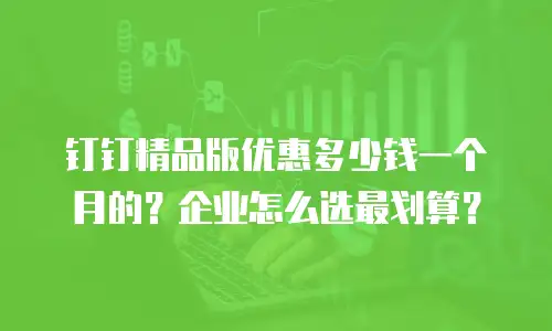 钉钉精品版优惠多少钱一个月的？企业怎么选最划算？