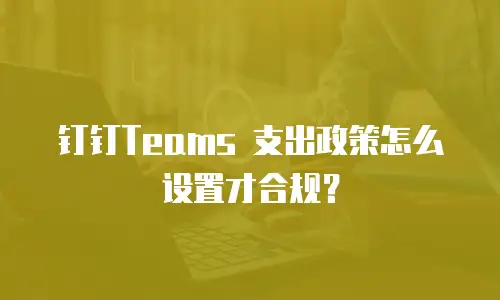 钉钉Teams 支出政策怎么设置才合规？