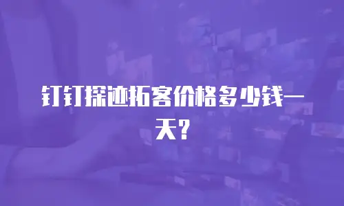 钉钉探迹拓客价格多少钱一天？