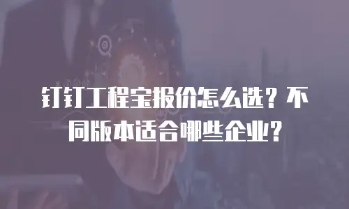 钉钉工程宝报价怎么选？不同版本适合哪些企业？